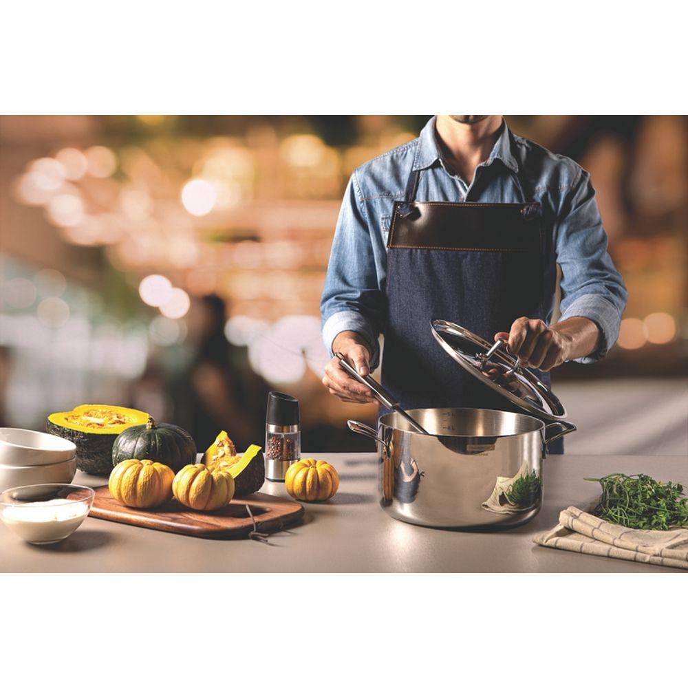 Caçarola Tramontina Grano Funda Inox Corpo Triplo 24cm 5,8L - 2