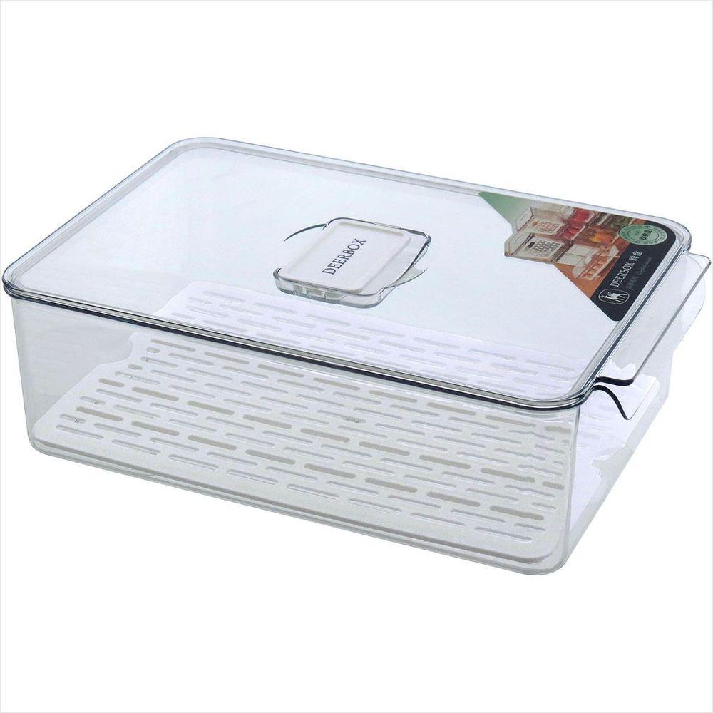 Caixa Organizadora para Geladeira com Tampa Acrílico 10x21x32cm Transparente - 1