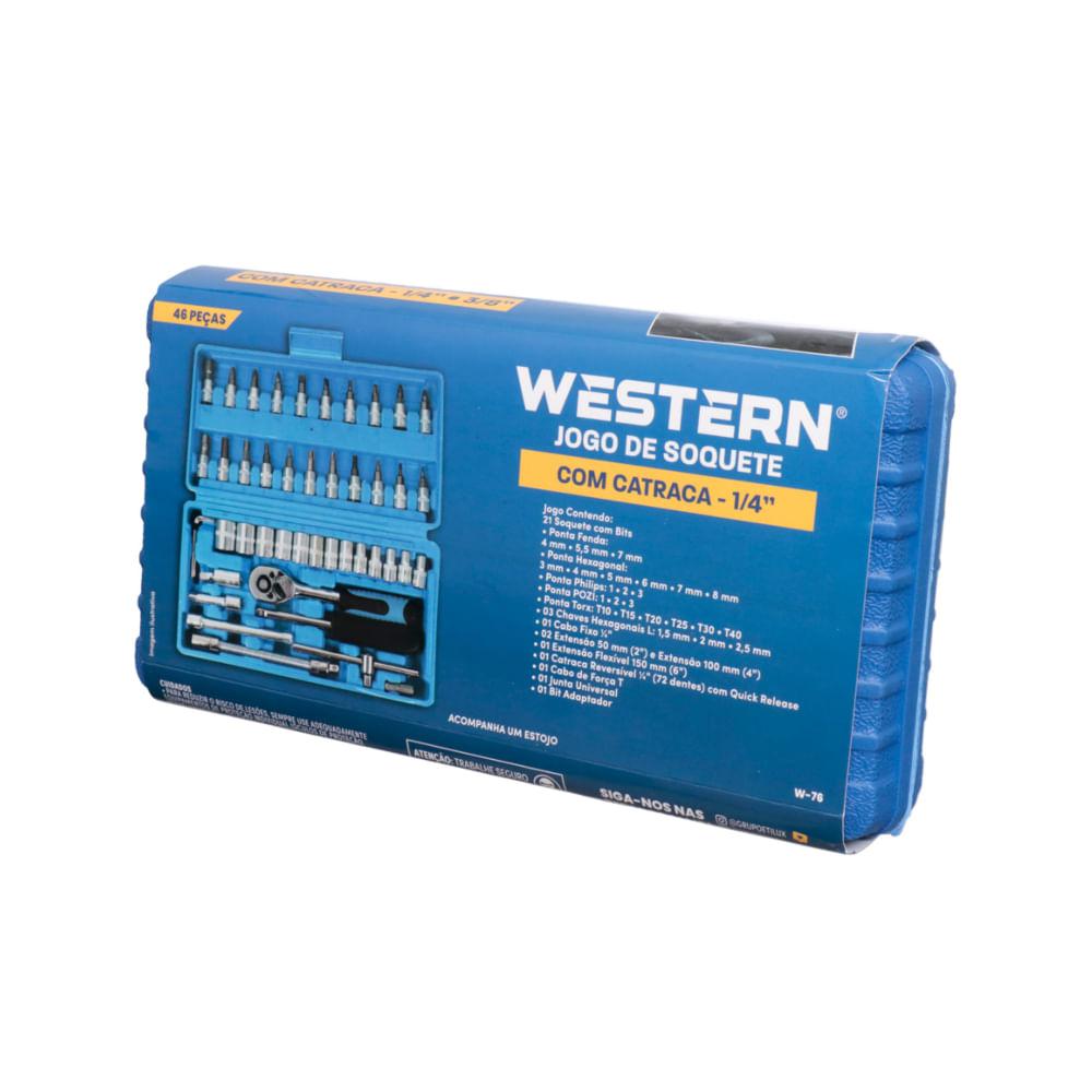 Kit de Soquetes Catraca com 46 Peças - Western - 2