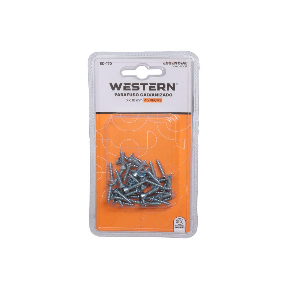 Parafuso Galvanizado 3 x 16 Milímetros 45 Unidades - 1