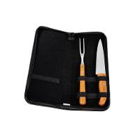 Conjunto De Garfo, Faca  Inox/Bambu Com Estojo E Avental - 4 Pçs Welf - 1