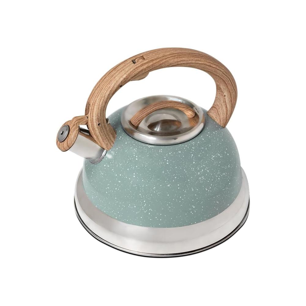 Chaleira Roma Verde Com Apito 2,7 Litros - Brinox - Design Moderno - Ideal Para Bebidas Quentes - 1