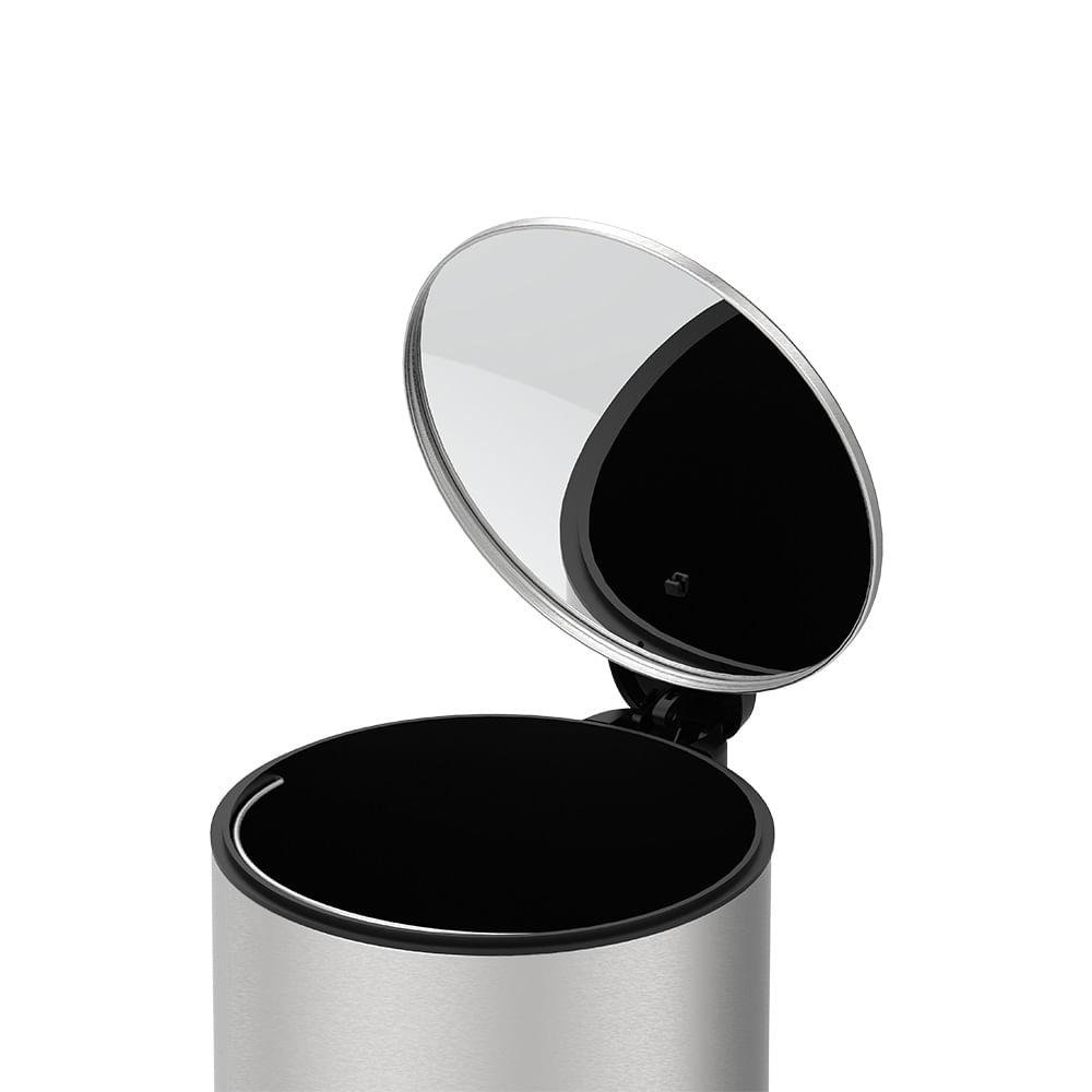 Lixeira com Pedal e Balde Spin 5 Litros Inox - Brinox - Praticidade e Estilo - 5