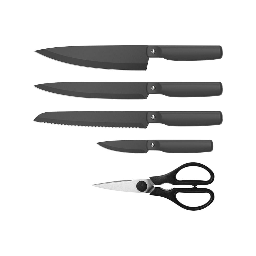 Conjunto de 6 Facas com Cepo Action - Brinox - Praticidade e Estilo - 2