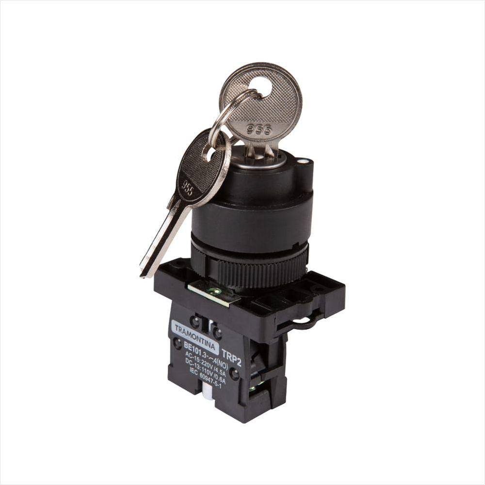 Botão Seletor com Chave Tramontina TRP2-EG21 1NA 2 Posições com Base de Plástico - 1