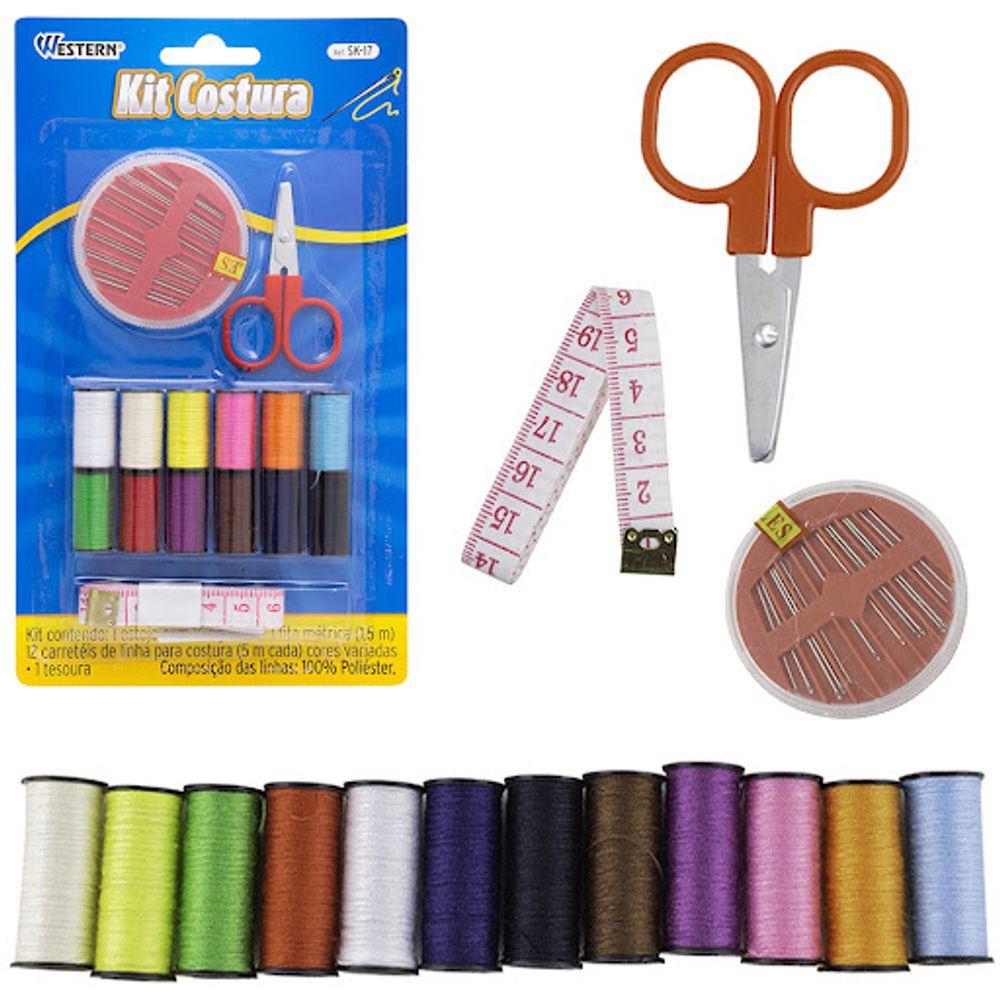 Kit Costura com 12 carretéis e fita métrica - 1