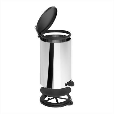 Lixeira Inox com Pedal 15 Litros Tampa Preta