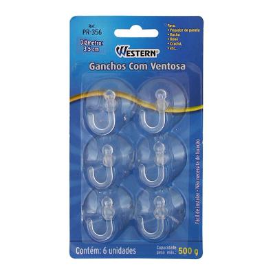 Ganchos C Ventosa 3,5Cm Jogo 6 Peças Western Home