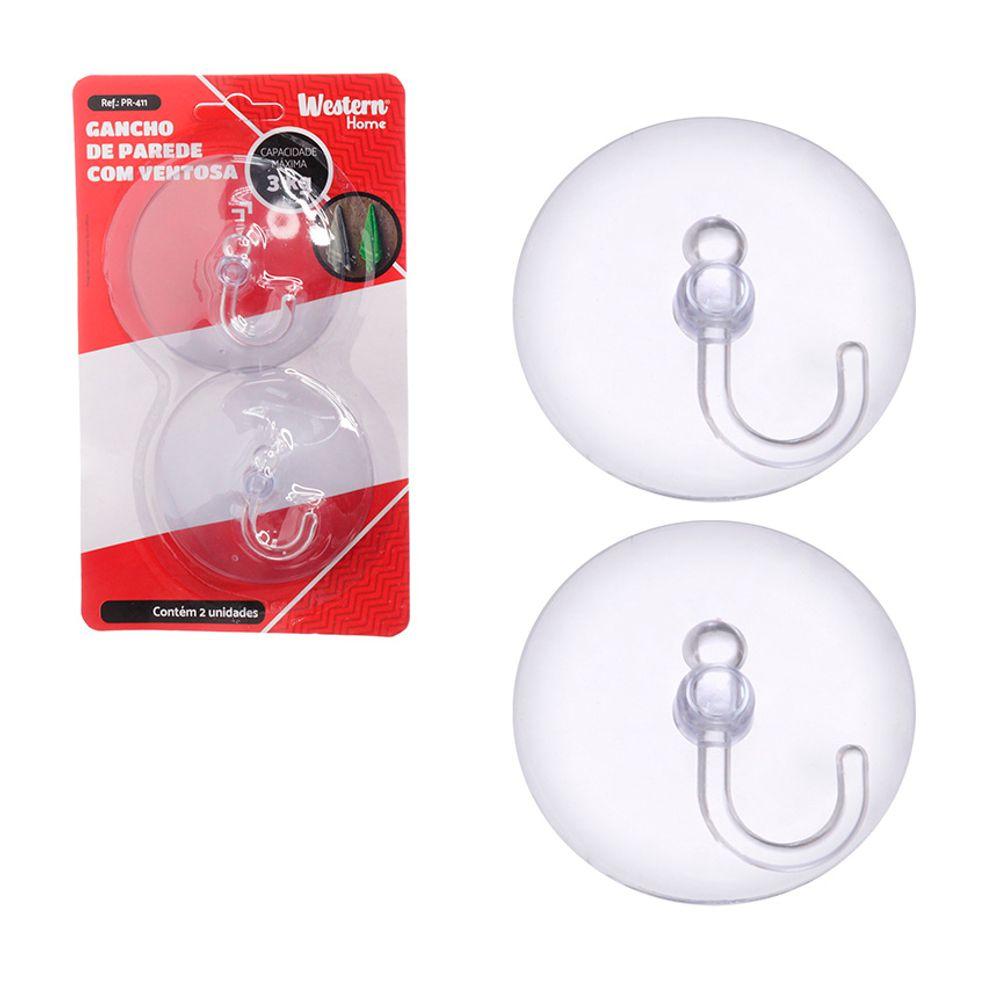 Gancho Com Ventosa 8Cm 2 Peças Western Home - 1