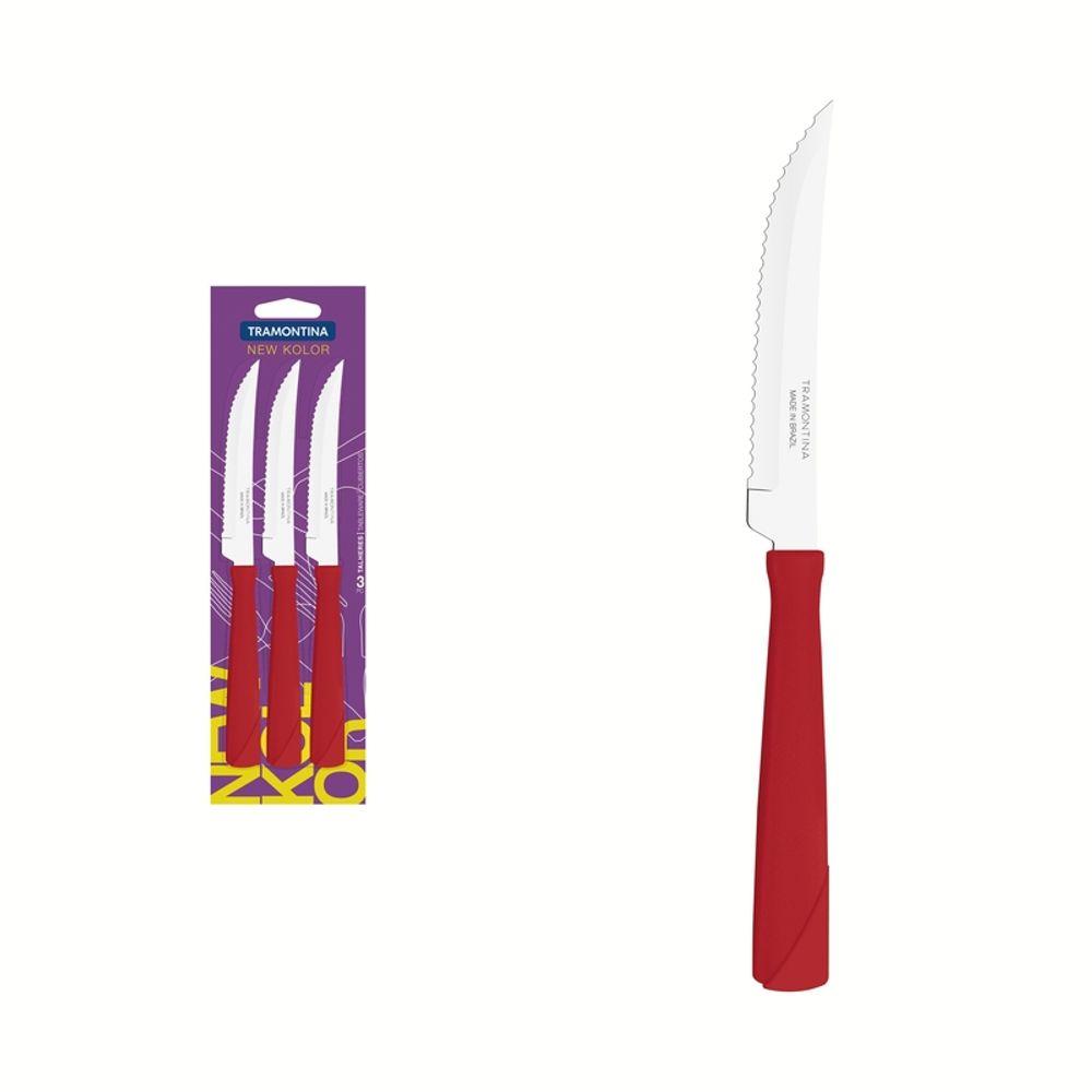 Conjunto Faca Churrasco Inox 3 Peças New Kol Vermelho Tramontina - 1