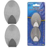 Gancho Inox Oval Jogo 2 Peças Western Home - 1