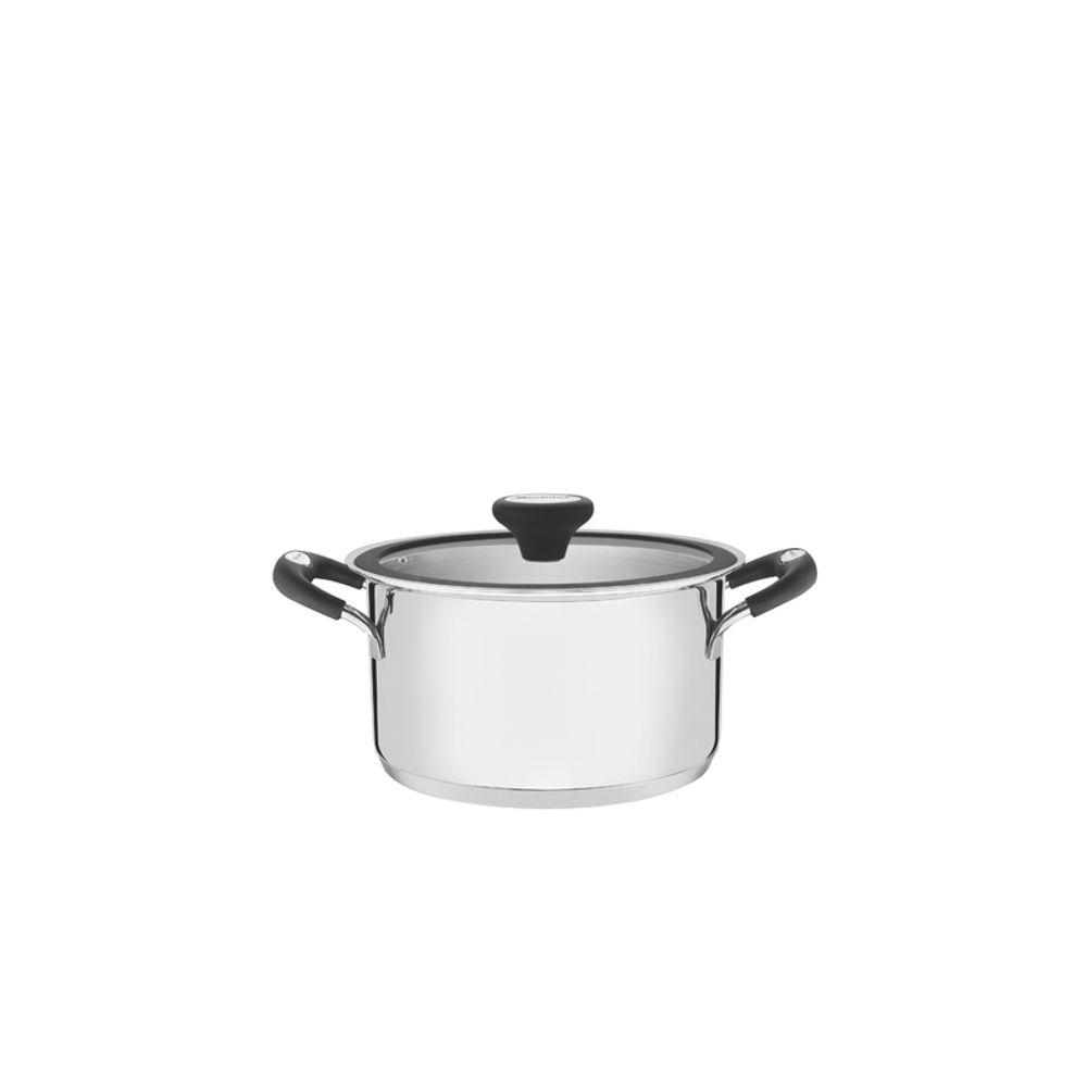 Caçarola Funda Tramontina Solar Inox com Fundo Triplo 16cm 1,8L - 1