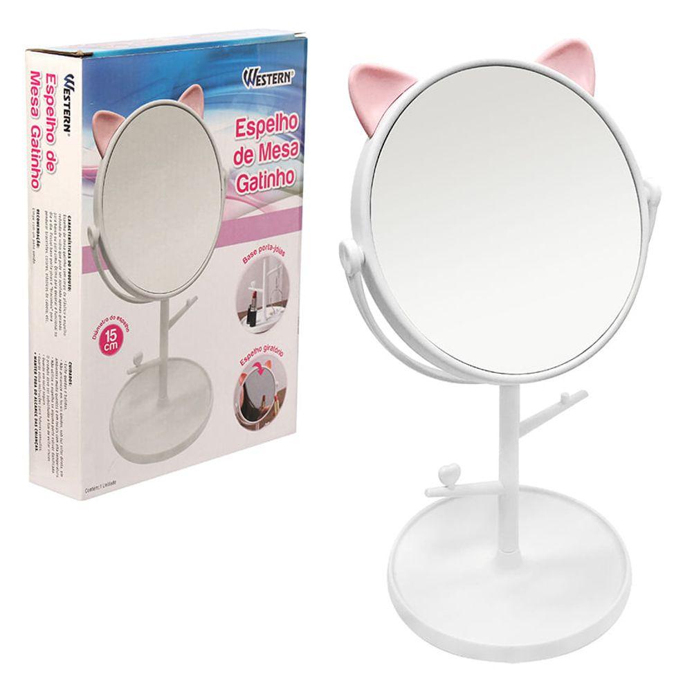 Espelho de Mesa Gatinho Redondo Sortido 15cm Western - 2