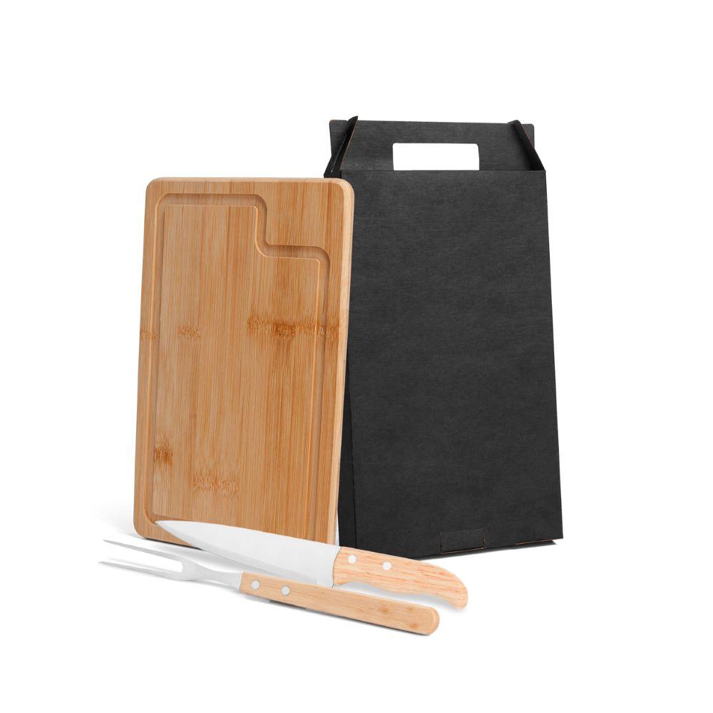 Conjunto Para Churrasco Em Bambu/Inox / Madeira - 3 Pçs Welf - 1