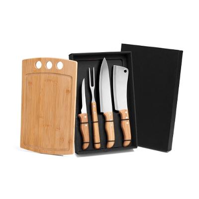 Kit Para Churrasco / Cozinha Em Bambu/Inox - 5 Pçs Welf