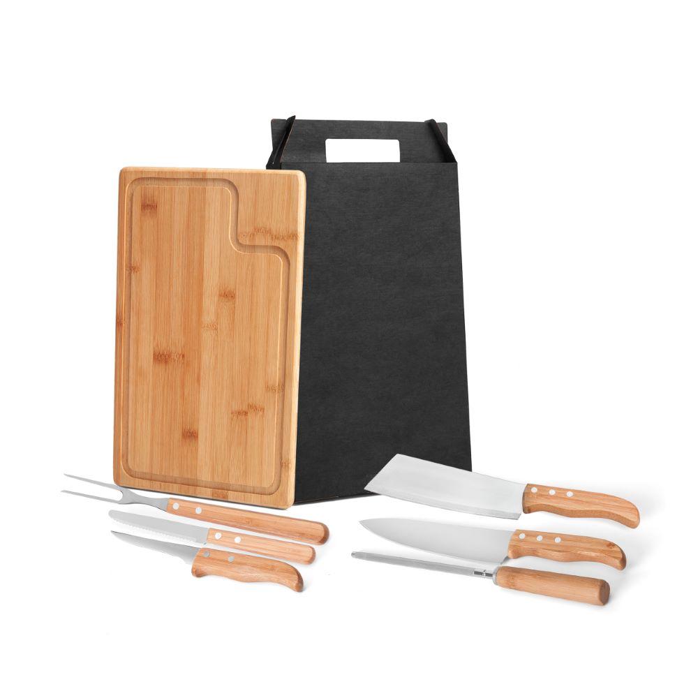 Conjunto Para Churrasco Em Bambu/Inox Texas - 7 Pçs Welf - 1