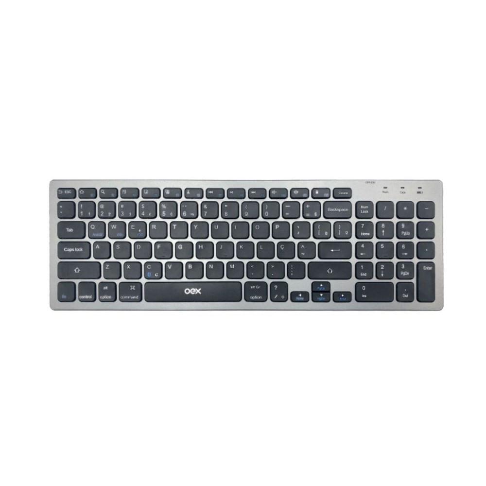 Teclado Bluetooth Oex Tc504 Preto Com Prata - 1