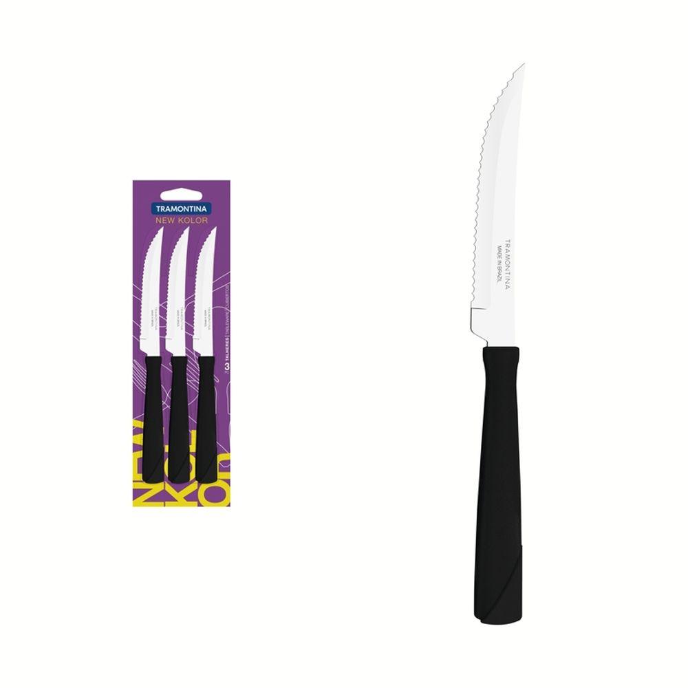 Conjunto Faca Churrasco Inox 3 Peças New Kol Preto Tramontina - 1