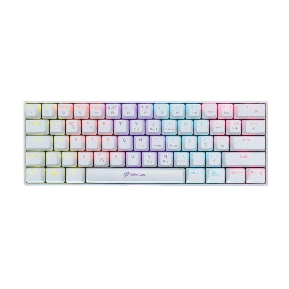 Mini Teclado Mecânico Gamer Ziggy Tc607 - Led Rainbow - Switch Outemu Red - Abnt Branco - 1