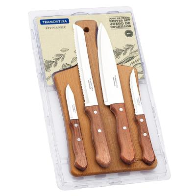 Jogo Facas Tramontina Dynamic Inox e Cabos de Madeira 5 Peças