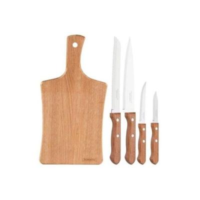 Jogo Facas Tramontina Dynamic Inox e Cabos de Madeira 5 Peças