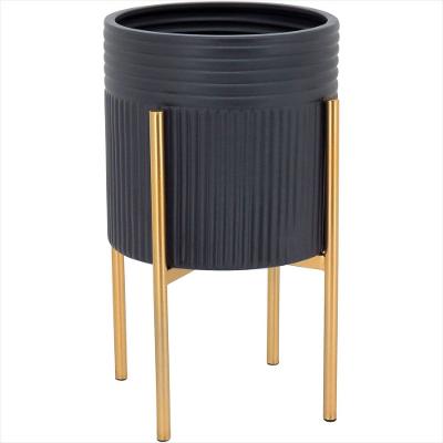 Cachepô Metal 38-22-22 centímetros Preto