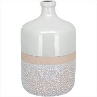 Vaso Cerâmica 30x18x18cm Marfim - Marfim - 1