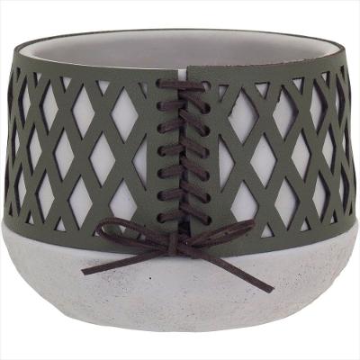 Vaso Cimento 14x10x10cm Verde - Verde