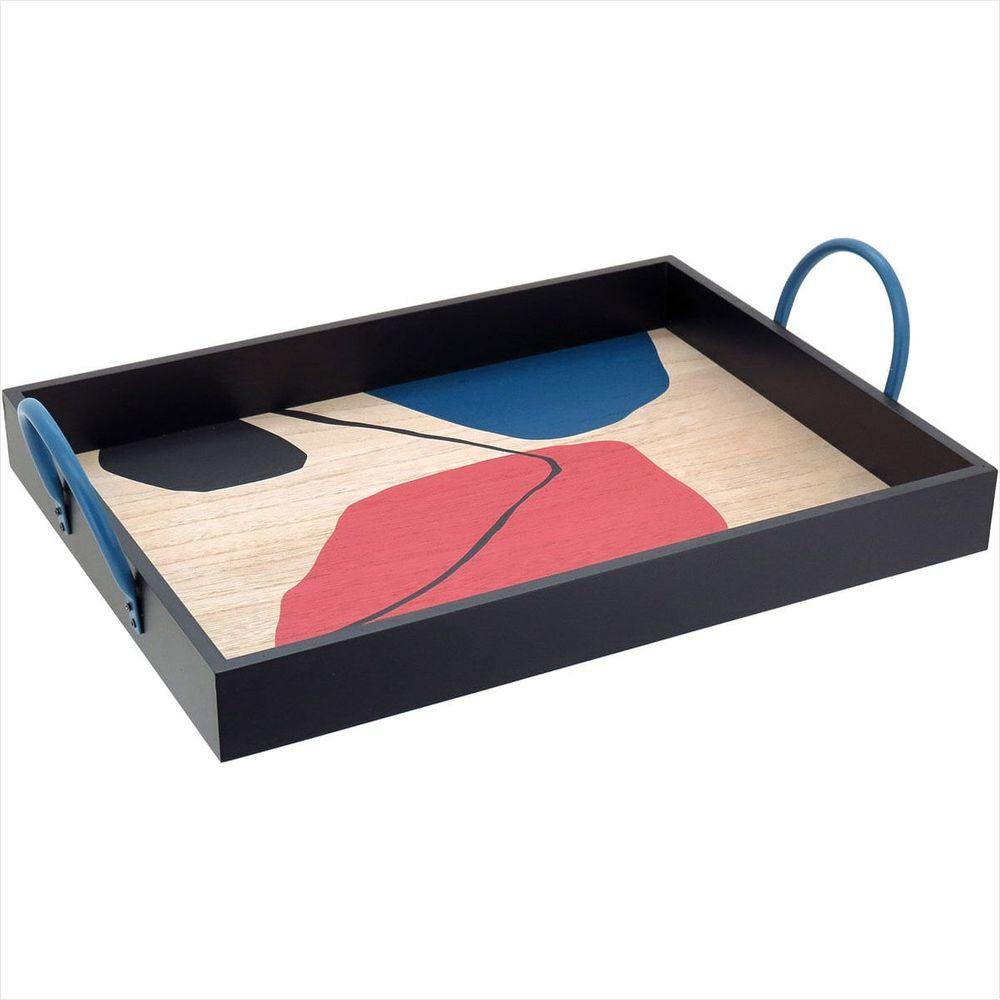 Bandeja Retangular MDF 10x30x43cm Preto - 1
