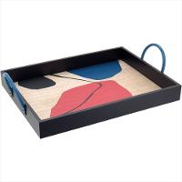 Bandeja Retangular MDF 10x30x43cm Preto - 1