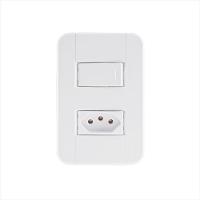 Conjunto 4x2 com 1 Interruptor Simples 10 A 250 V e 1 Tomada 2P+T 10 A 250 V Tramontina - 1