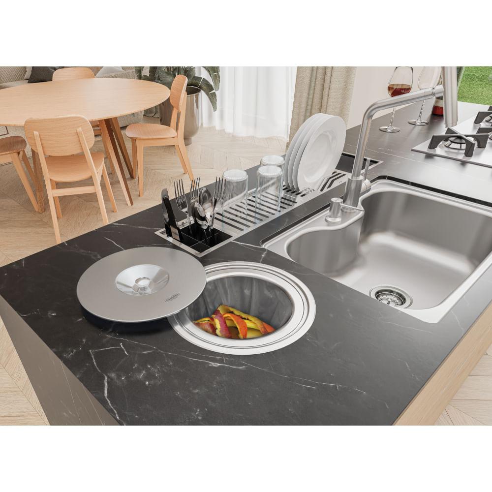 Lixeira Inox de Embutir Clean 8 L Tramontina - 3