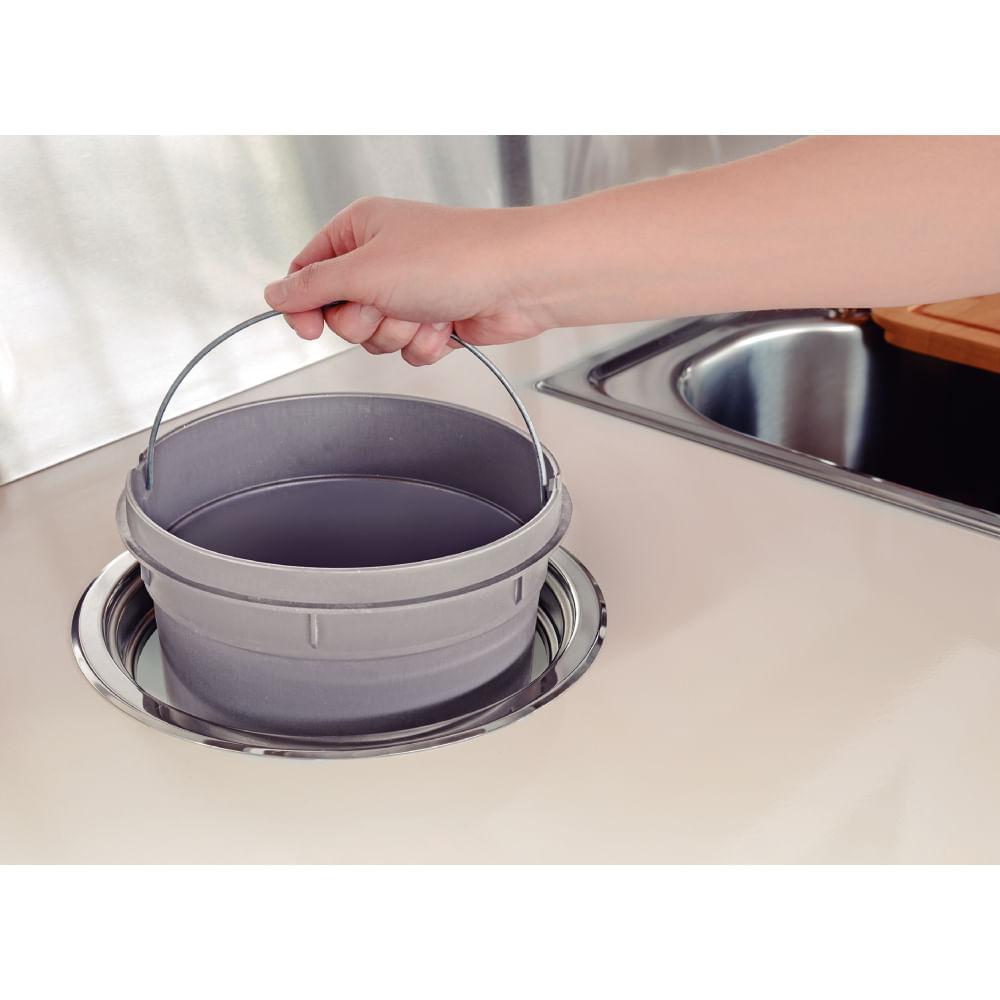 Lixeira Inox de Embutir Clean 8 L Tramontina - 4