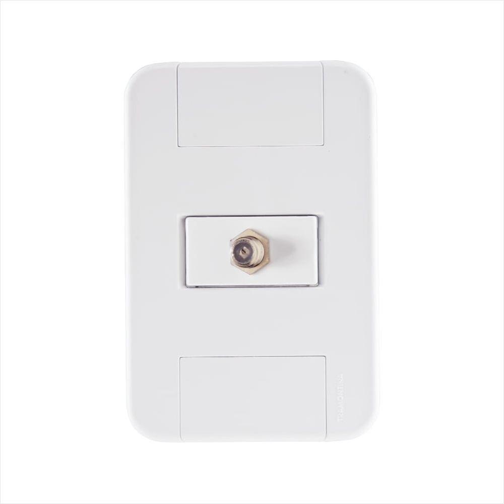Conjunto 4x2 com 1 Tomada TV/SAT Coaxial Tramontina Tablet Branco - 1