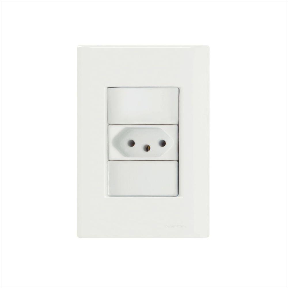 Conjunto 4x2 com 1 Tomada 2P+T 10 A 250 V Tramontina Giz Branco - 1