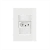 Conjunto 4x2 com 1 Tomada 2P+T 10 A 250 V Tramontina Giz Branco - 1