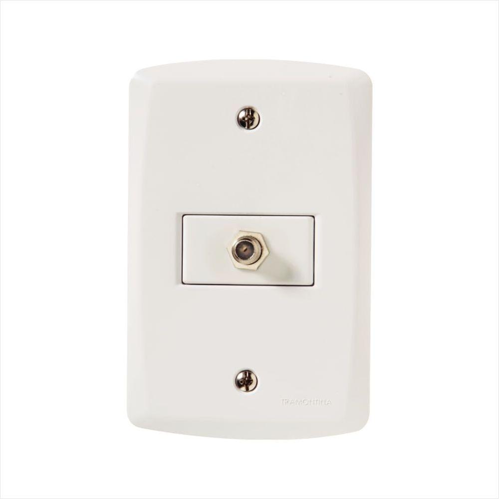 Conjunto 4x2 com 1 Tomada TV/SAT Coaxial Tramontina Lux2 Branco - 1