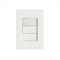 Conjunto 4x2 com 2 Interruptores Simples 10 A 250 V Tramontina Giz Branco - 1