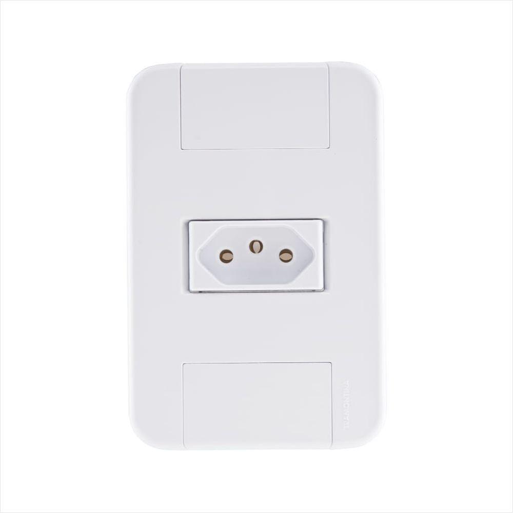 Conjunto 4x2 com 1 Tomada 2P+T 10 A 250 V Tramontina Tablet Branco - 1