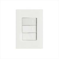 Conjunto 4x2 com 3 Interruptores Simples 10 A 250 V Tramontina Giz Branco - 1