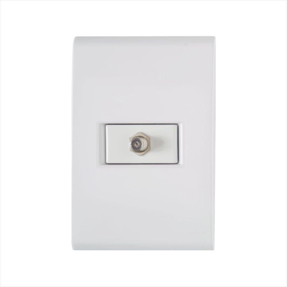 Conjunto 4x2 com 1 Tomada TV/SAT Coaxial Tramontina Liz Branco - 1