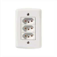 Conjunto 4x2 com 3 Tomadas 2P+T 20 A 250 V Tramontina Lux2 Branco - 1