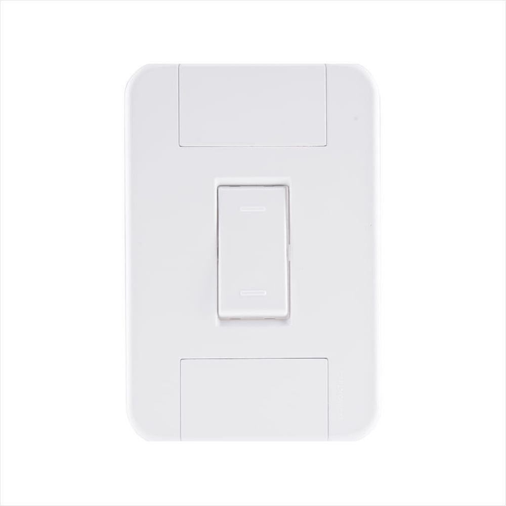 Conjunto 4x2 com 1 Interruptor Paralelo 10 A 250 V Tramontina Tablet Branco - 1