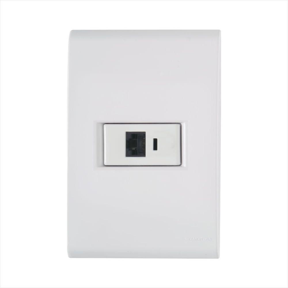 Conjunto 4x2 com 1 Tomada Telefone RJ11 Tramontina Liz Branco - 1