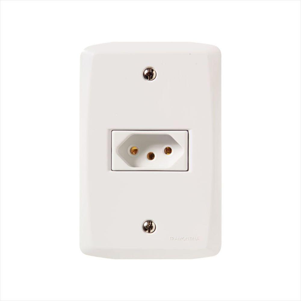 Conjunto 4x2 com 1 Tomada 2P+T 20 A 250 V Tramontina Lux2 Branco - 1