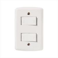 Conjunto 4x2 com 2 Interruptores Paralelos 10 A 250 V Tramontina Lux2 Branco - 1