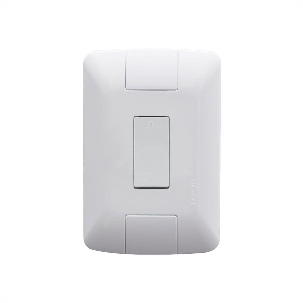 Conjunto 4x2 com 1 Interruptor Bipolar Simples Tramontina Aria 10 A 250 V Branco - 1