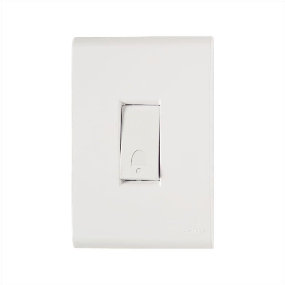 Conjunto 4x2 com 1 Pulsador Campainha Tramontina Liz 10 A 250 V Branco - 1