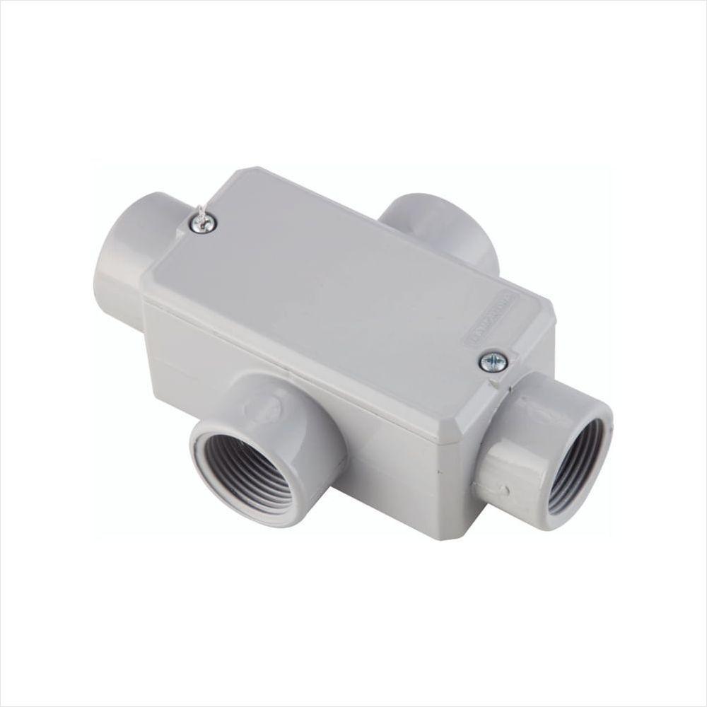 Condulete fixo 3/4 tipo X - com tampa / rosca BSP / com pintura eletrostática a pó - 1