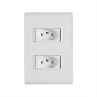 Conjunto 4x2 com 2 Tomadas 2P+T Tramontina 10 A 250 V Liz Branco 120 unidades - 1
